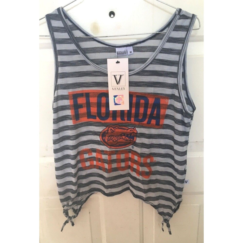 Venley UF Gators Florida T-Shirt Top Blue Grey Orange M Sleeveless NWT Free Ship